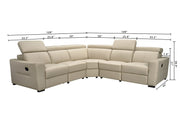 6021 Cream Sectional And Armchair W/ Manual Recliners Set - p14097