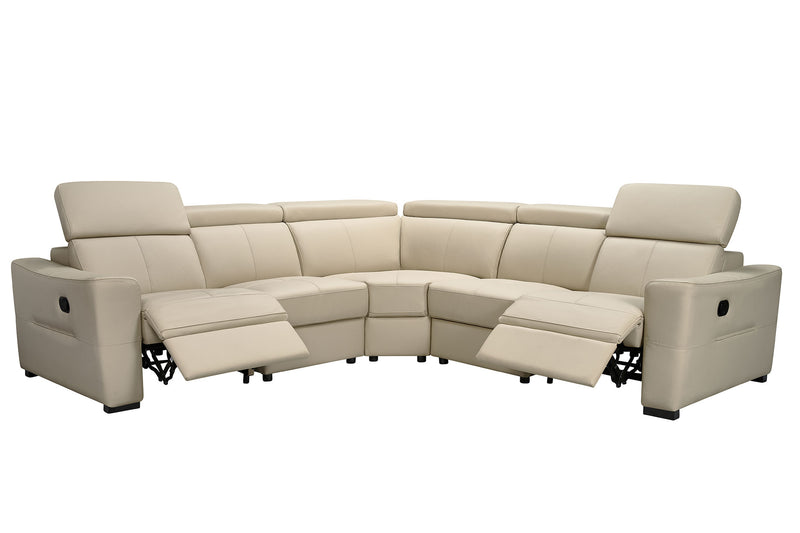 6021 Cream Sectional And Armchair W/ Manual Recliners Set - p14097