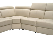 6021 Cream Sectional And Armchair W/ Manual Recliners Set - p14097