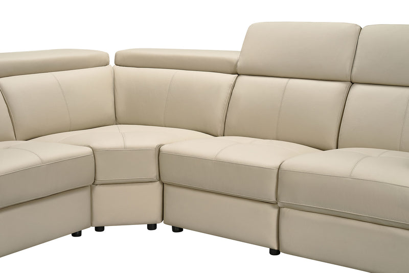 6021 Cream Sectional And Armchair W/ Manual Recliners Set - p14097