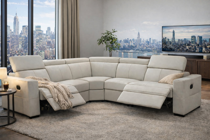 6021 Grey Sectional And Armchair W/ Manual Recliners Set - p14111