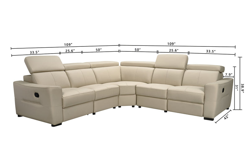 6021 Grey Sectional And Armchair W/ Manual Recliners Set - p14111