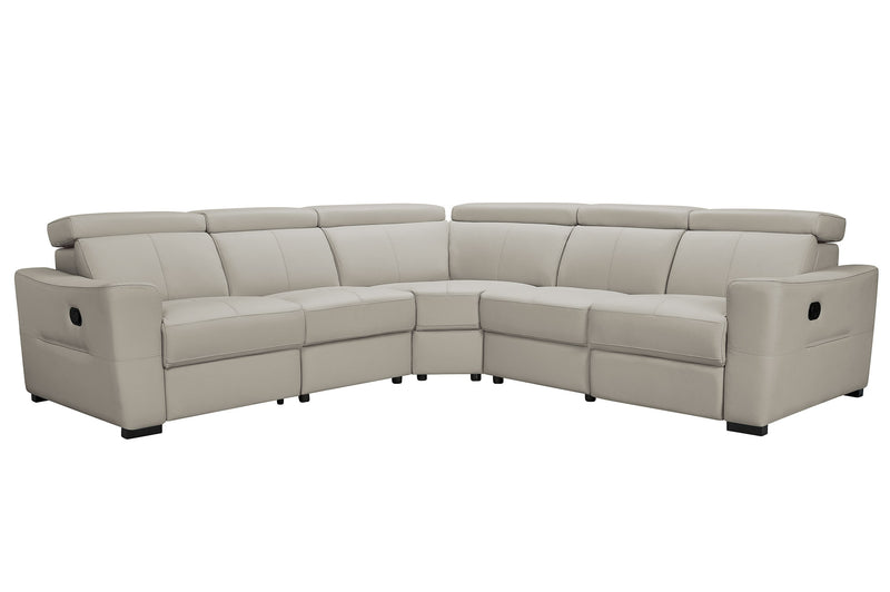6021 Grey Sectional And Armchair W/ Manual Recliners Set - p14111