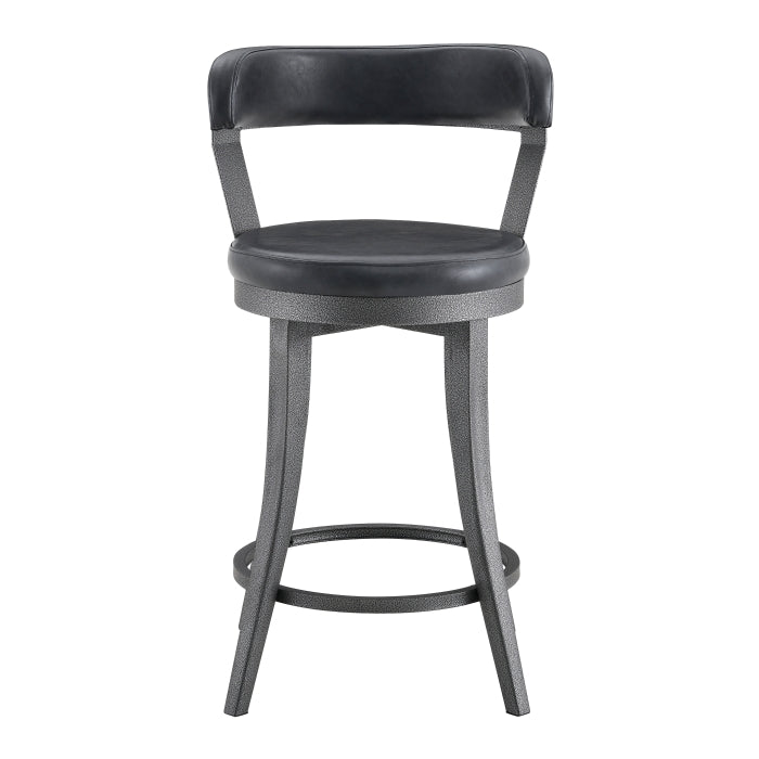 6029-24BK Swivel Counter Height Chair, Set of 2 - 6029-24BK