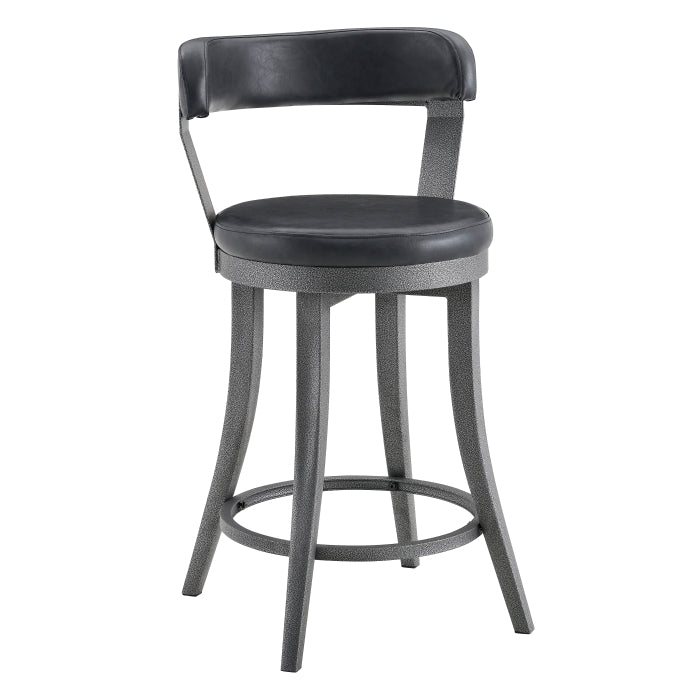 6029-24BK Swivel Counter Height Chair, Set of 2 - 6029-24BK
