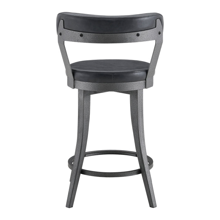 6029-24BK Swivel Counter Height Chair, Set of 2 - 6029-24BK