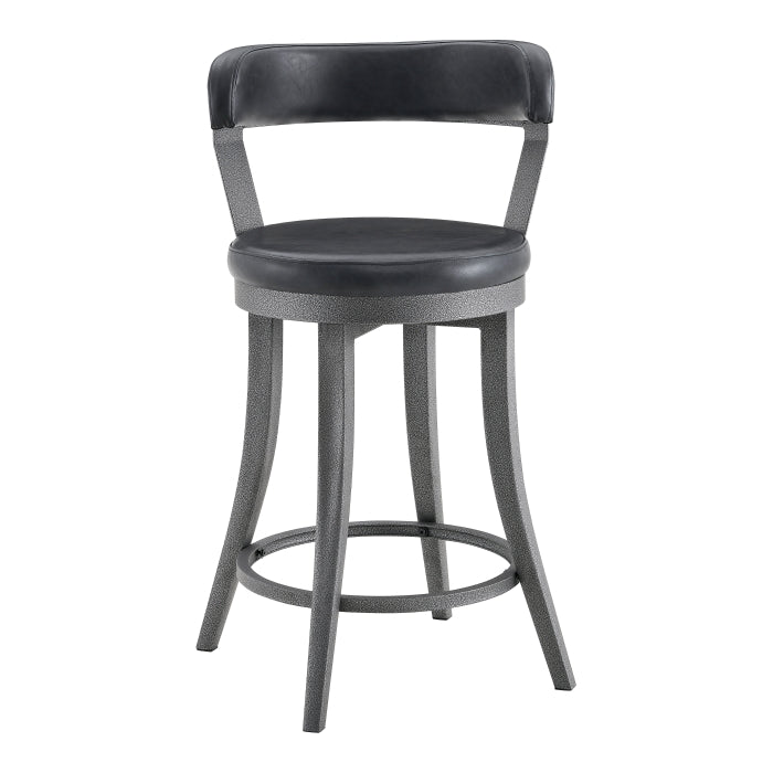 6029-24BK Swivel Counter Height Chair, Set of 2 - 6029-24BK