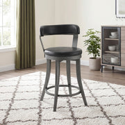 6029-24BK Swivel Counter Height Chair, Set of 2 - 6029-24BK