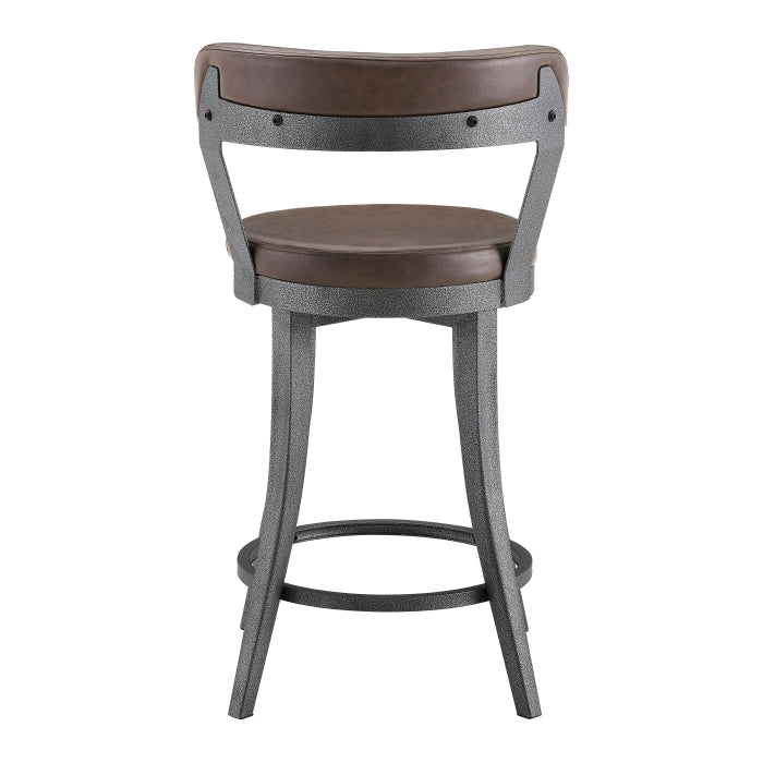 6029-24BR Swivel Counter Height Chair, Set of 2 - 6029-24BR