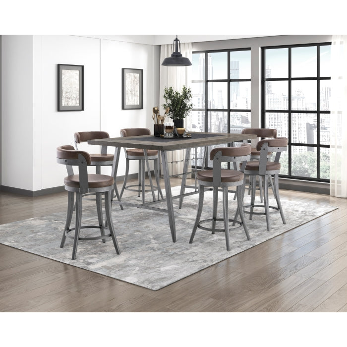 6029-24BR Swivel Counter Height Chair, Set of 2 - 6029-24BR