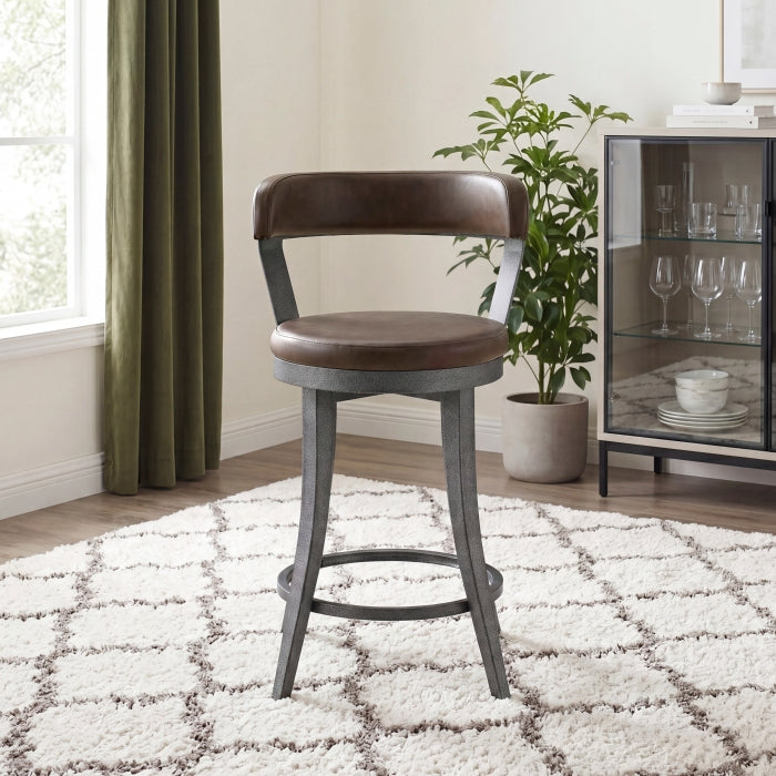 6029-24BR Swivel Counter Height Chair, Set of 2 - 6029-24BR