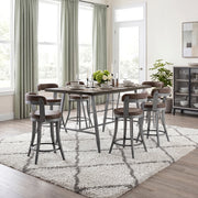 6029-24BR Swivel Counter Height Chair, Set of 2 - 6029-24BR