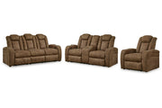 Wolfridge Brindle Power Reclining Sofa, Loveseat and Recliner -  Ashley - Luna Furniture