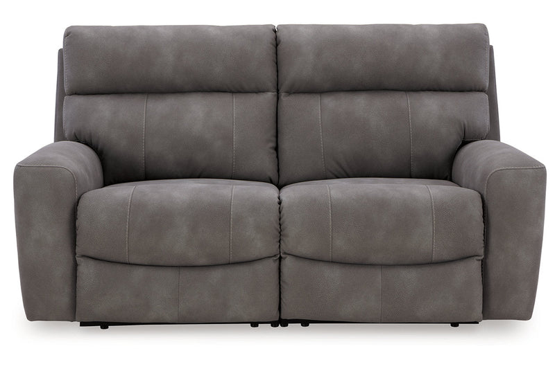 Next-Gen DuraPella Slate 2-Piece Power Reclining Sectional Loveseat -  Ashley - Luna Furniture