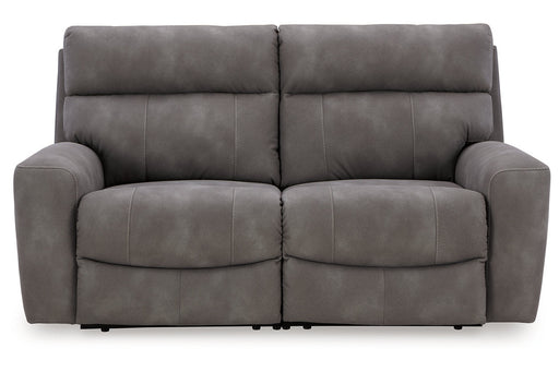 Next-Gen DuraPella Slate 2-Piece Power Reclining Sectional Loveseat -  Ashley - Luna Furniture