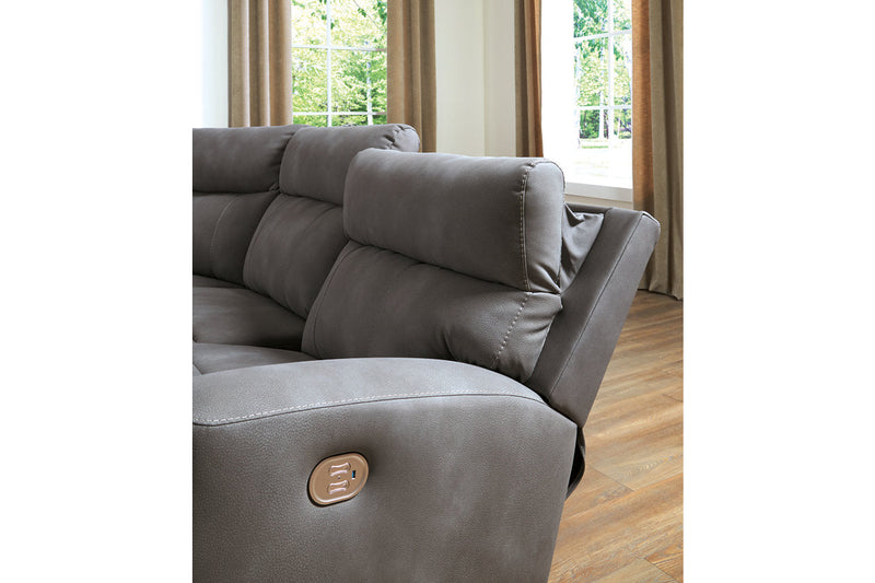 Next-Gen DuraPella Slate 3-Piece Power Reclining Sectional Sofa -  Ashley - Luna Furniture