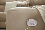 Next-Gen DuraPella Sand 3-Piece Power Reclining Sectional Loveseat with Console -  Ashley - Luna Furniture