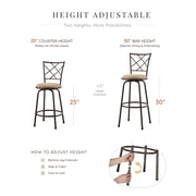 6153-2429 3-Piece Pack Convertible Swivel Counter/Pub Height Chair (Set of 3) - 6153-2429