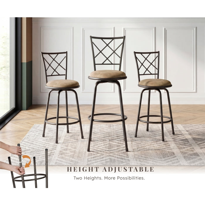6153-2429 3-Piece Pack Convertible Swivel Counter/Pub Height Chair (Set of 3) - 6153-2429