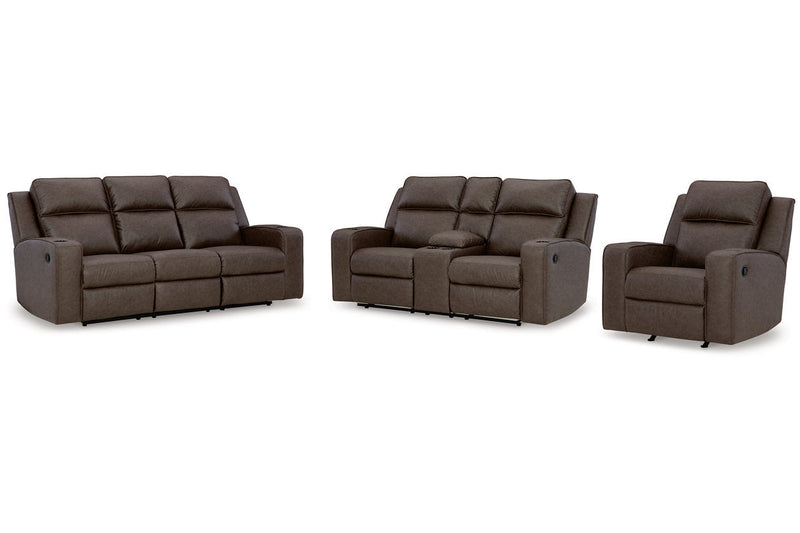 Lavenhorne Umber Reclining Sofa, Loveseat and Recliner -  Ashley - Luna Furniture