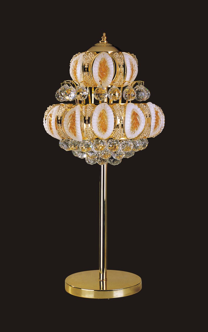 6685T16T -W16''H27'' CHROME TABLE LAMP MURANO STYLE SIDE CRYSTAL (CB53) - 210000000717