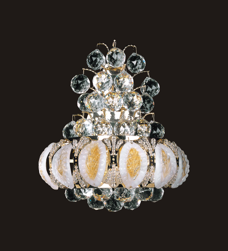 6685W12C -W12''H16'' CHROME SPIKE TOP WALL LIGHT WITH MURANO STYLE SIDE GLASS (CB28)(FO77) - 210000000721