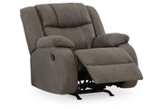 First Base Gunmetal Reclining Sofa, Loveseat and Recliner -  Ashley - Luna Furniture
