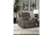 First Base Gunmetal Reclining Sofa, Loveseat and Recliner -  Ashley - Luna Furniture