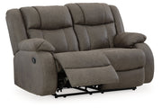 First Base Gunmetal Reclining Sofa, Loveseat and Recliner -  Ashley - Luna Furniture