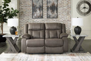 First Base Gunmetal Reclining Sofa, Loveseat and Recliner -  Ashley - Luna Furniture