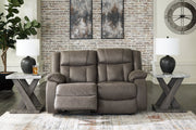 First Base Gunmetal Reclining Sofa, Loveseat and Recliner -  Ashley - Luna Furniture