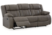 First Base Gunmetal Reclining Sofa, Loveseat and Recliner -  Ashley - Luna Furniture