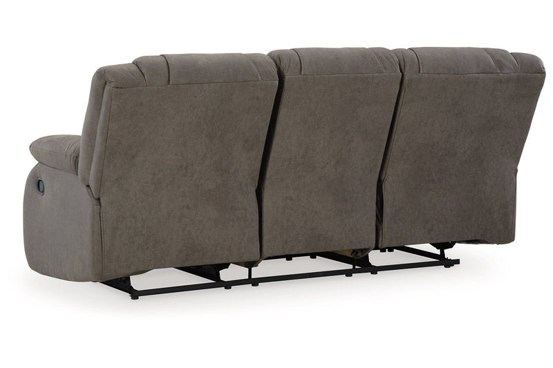 First Base Gunmetal Reclining Sofa, Loveseat and Recliner -  Ashley - Luna Furniture