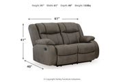 First Base Gunmetal Reclining Sofa, Loveseat and Recliner -  Ashley - Luna Furniture
