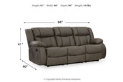 First Base Gunmetal Reclining Sofa, Loveseat and Recliner -  Ashley - Luna Furniture