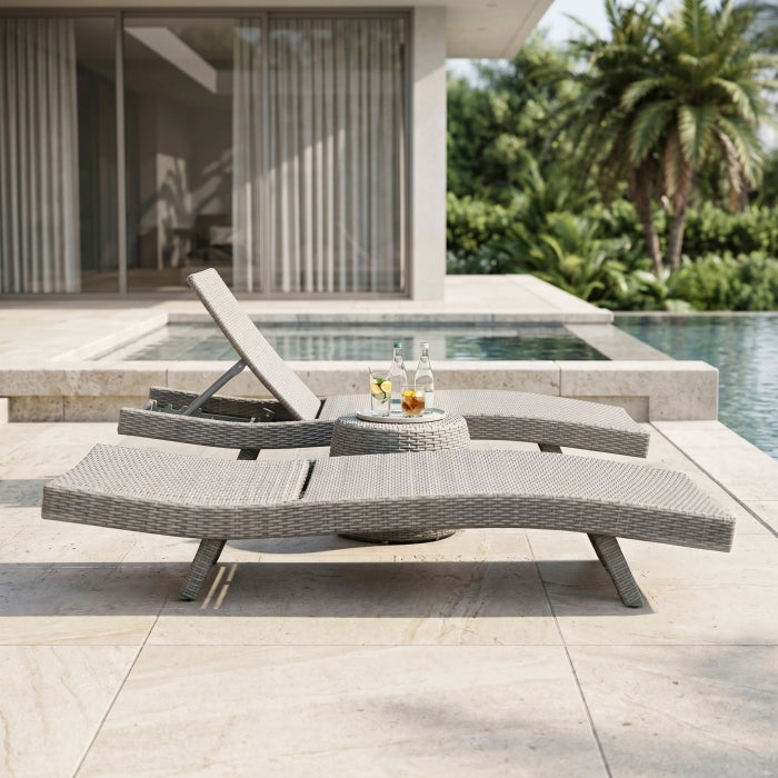70001RGY-5 Outdoor Chaise Lounger, Set of 2 - 70001RGY-5
