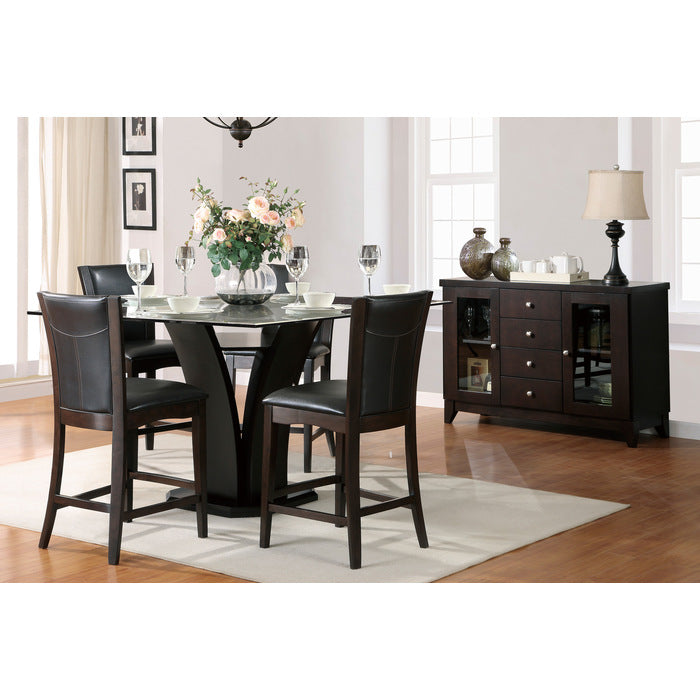 710-24 Counter Height Chair, Dark Brown Bi-Cast Vinyl, Set of 2 - 710-24