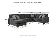 Tracling Slate 3-Piece LAF Chaise Sectional -  Ashley - Luna Furniture