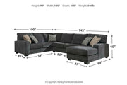 Tracling Slate 3-Piece Sectional with Ottoman -  Ashley - Luna Furniture