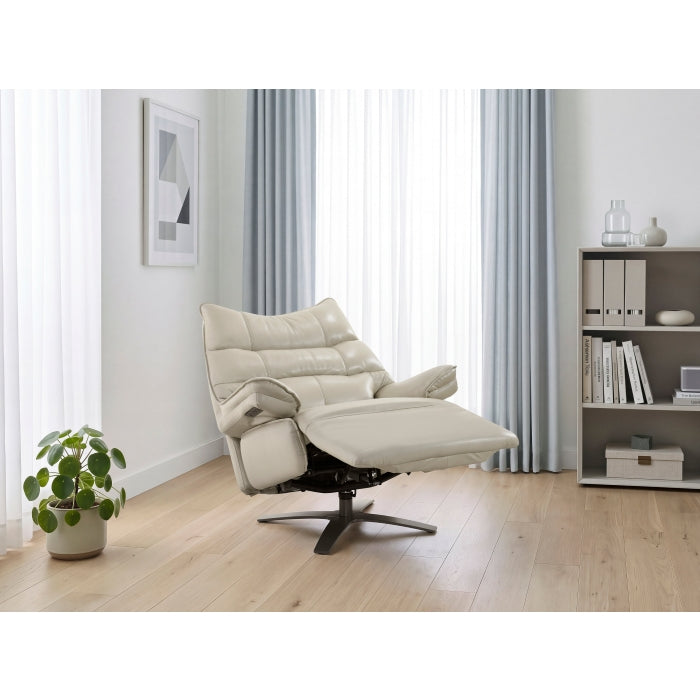 8106TPE-1PW Power Reclining Swivel Chair with Manual Adjustable Headrest - 8106TPE-1PW