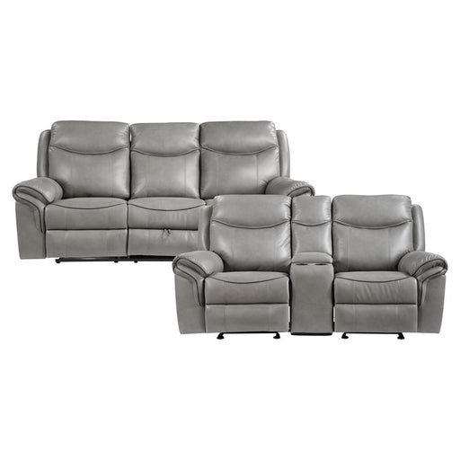 8206GRY*2 2pc Set: Sofa, Love - 8206GRY*2