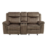 8206NF-2 Double Glider Reclining Love Seat with Center Console, Receptacles and USB Ports - 8206NF-2