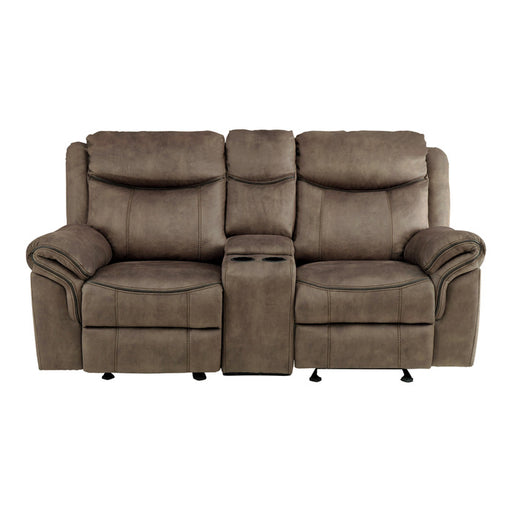 8206NF-2 Double Glider Reclining Love Seat with Center Console, Receptacles and USB Ports - 8206NF-2