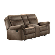 8206NF-2 Double Glider Reclining Love Seat with Center Console, Receptacles and USB Ports - 8206NF-2