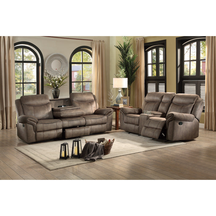 8206NF-2 Double Glider Reclining Love Seat with Center Console, Receptacles and USB Ports - 8206NF-2