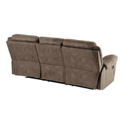 8206NF-3 Double Reclining Sofa with Center Drop-Down Cup Holders, Receptacles, Hidden Drawer and USB Ports - 8206NF-3