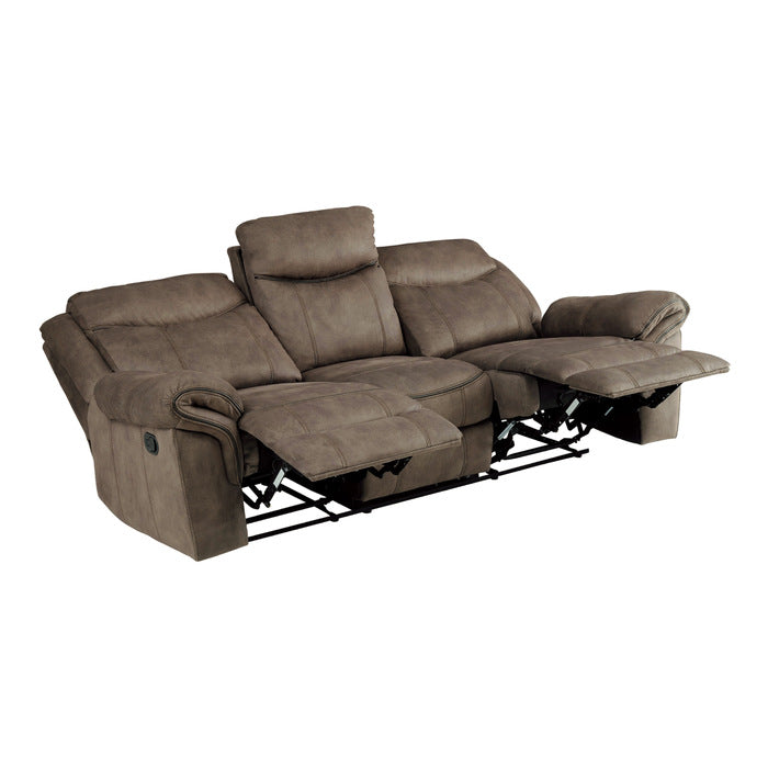 8206NF-3 Double Reclining Sofa with Center Drop-Down Cup Holders, Receptacles, Hidden Drawer and USB Ports - 8206NF-3
