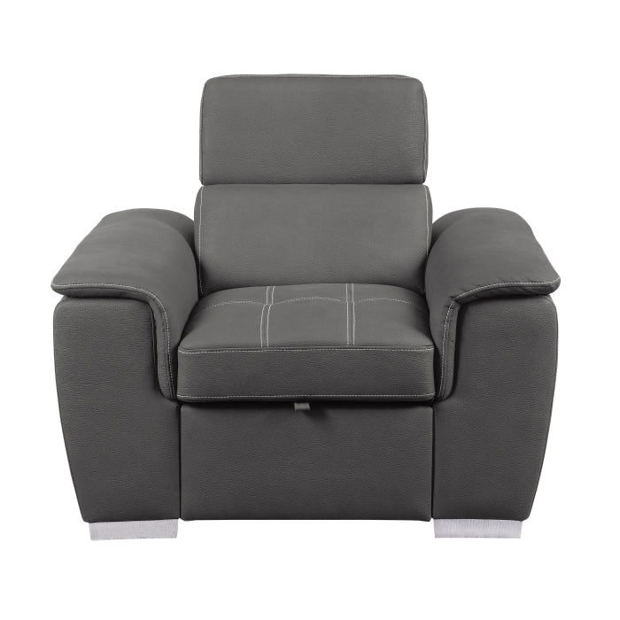 8228GY-1 Chair with Pull-out Ottoman - 8228GY-1