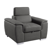 8228GY-1 Chair with Pull-out Ottoman - 8228GY-1