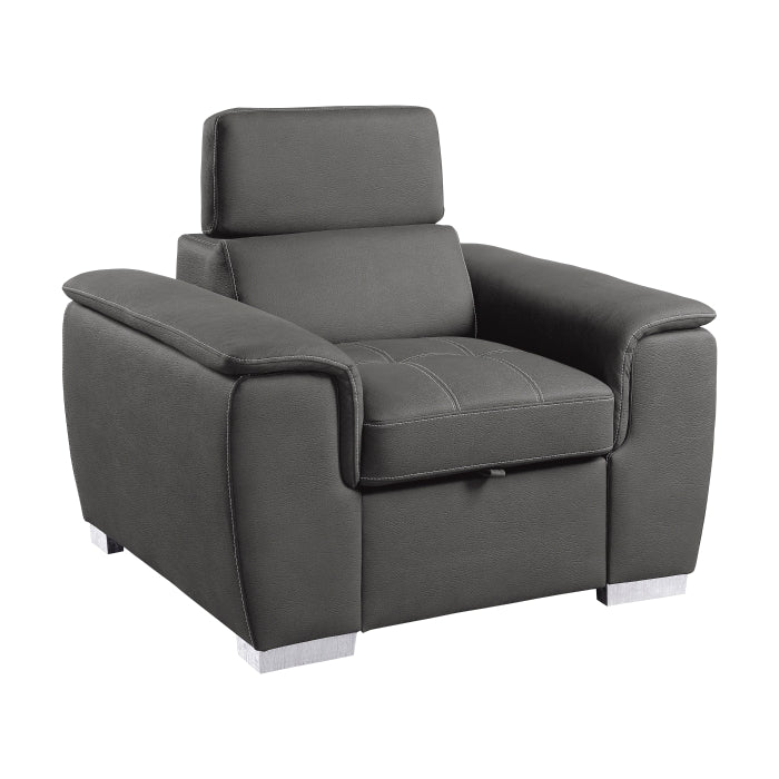 8228GY-1 Chair with Pull-out Ottoman - 8228GY-1